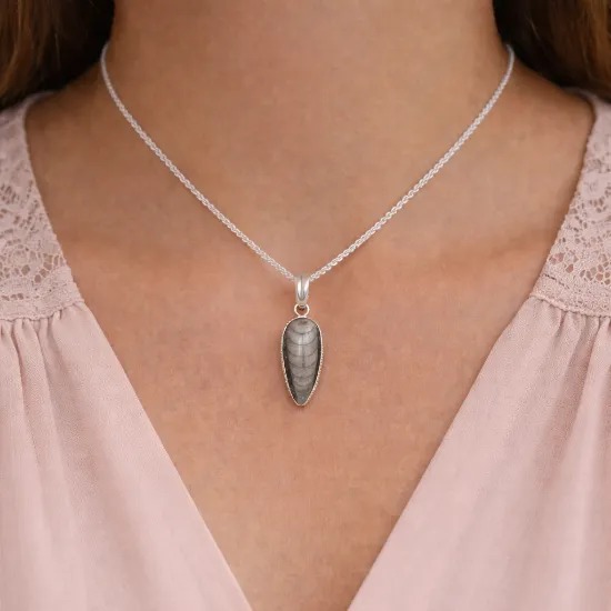 Natural Orthoceras Kuber Stone Pendant 